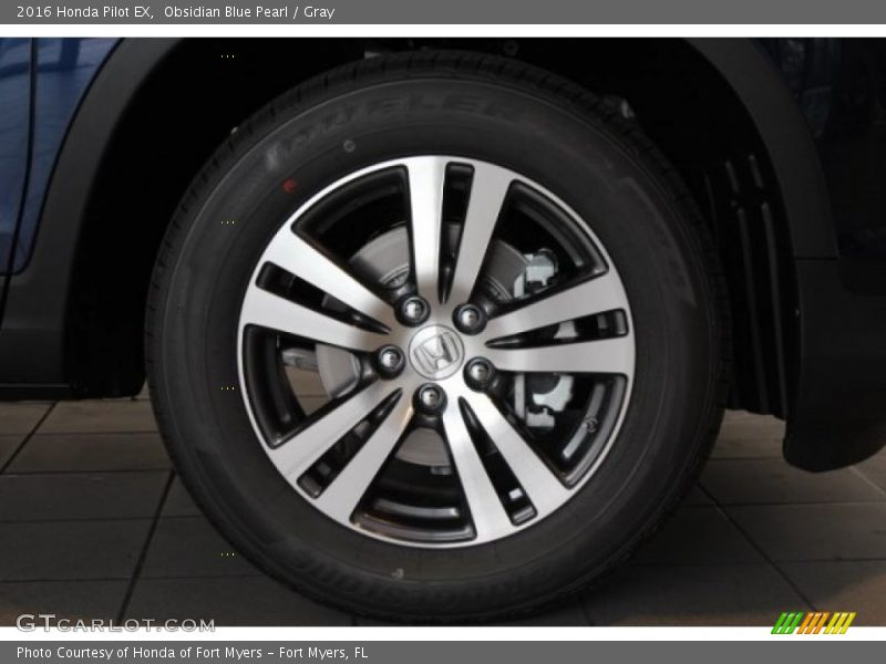 Obsidian Blue Pearl / Gray 2016 Honda Pilot EX