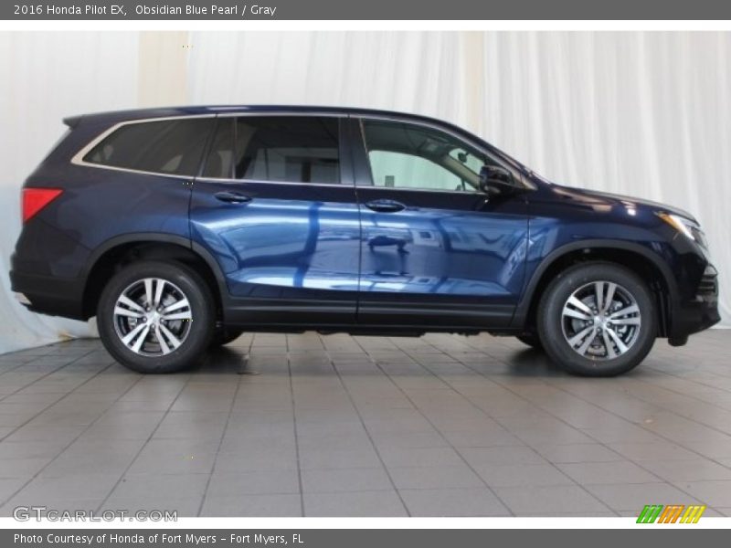 Obsidian Blue Pearl / Gray 2016 Honda Pilot EX