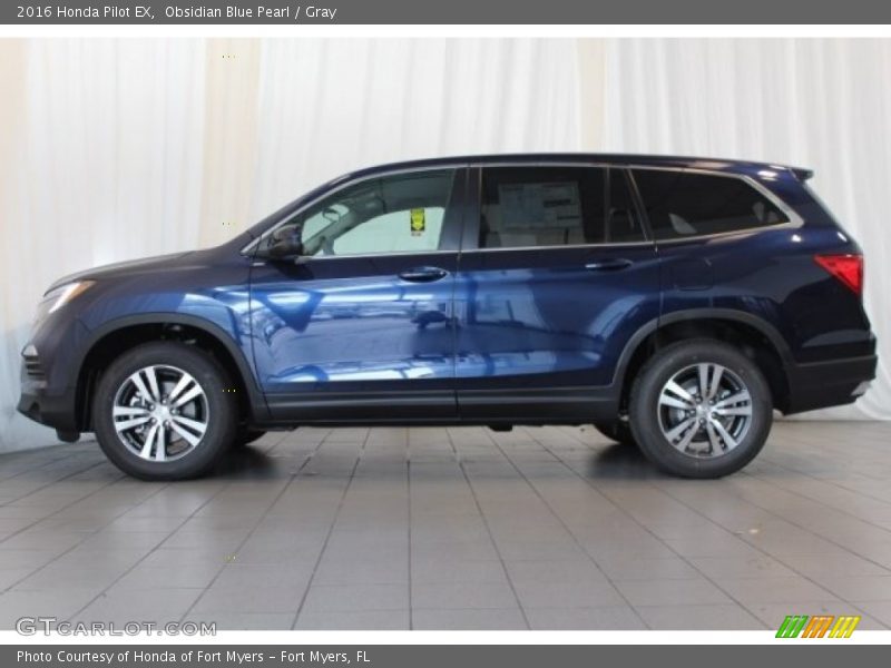Obsidian Blue Pearl / Gray 2016 Honda Pilot EX