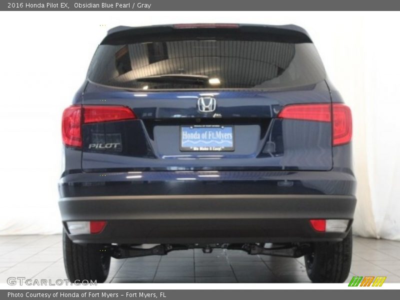 Obsidian Blue Pearl / Gray 2016 Honda Pilot EX