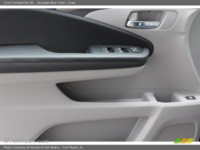 Obsidian Blue Pearl / Gray 2016 Honda Pilot EX
