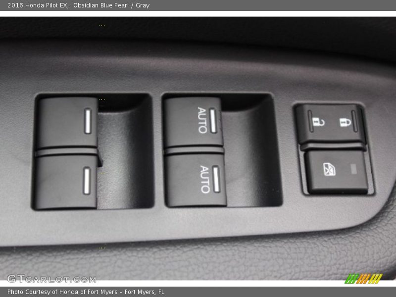 Obsidian Blue Pearl / Gray 2016 Honda Pilot EX