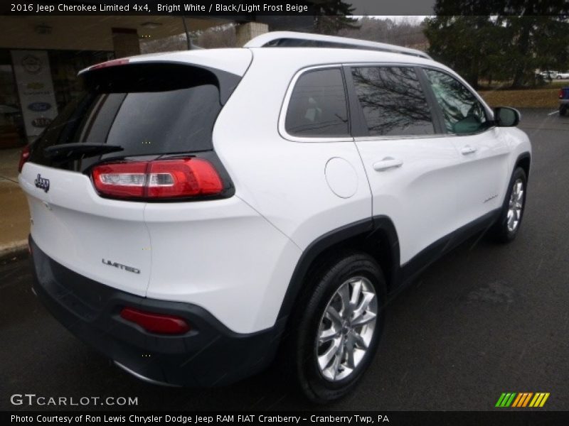 Bright White / Black/Light Frost Beige 2016 Jeep Cherokee Limited 4x4