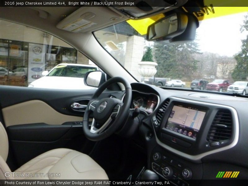 Bright White / Black/Light Frost Beige 2016 Jeep Cherokee Limited 4x4
