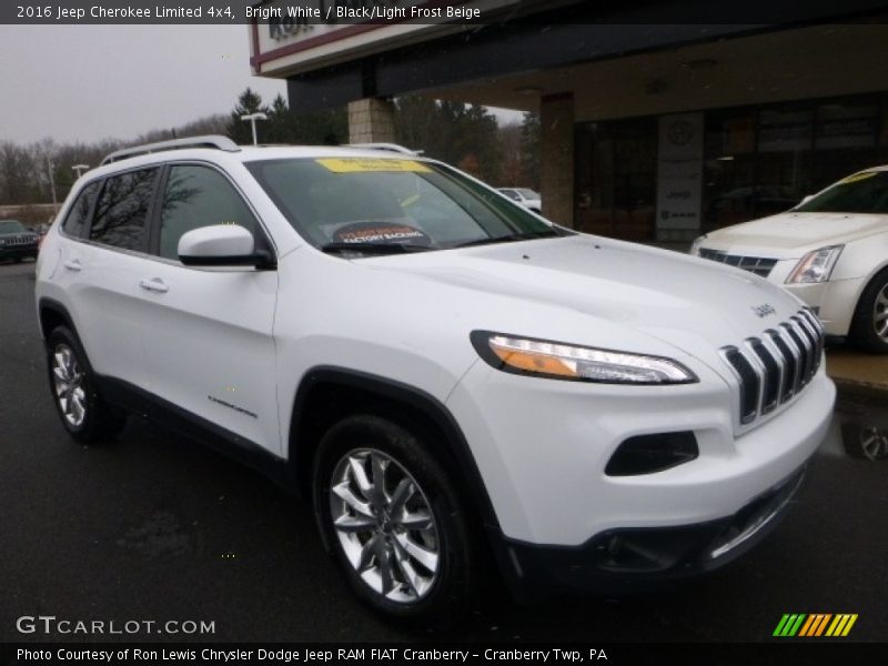 Bright White / Black/Light Frost Beige 2016 Jeep Cherokee Limited 4x4