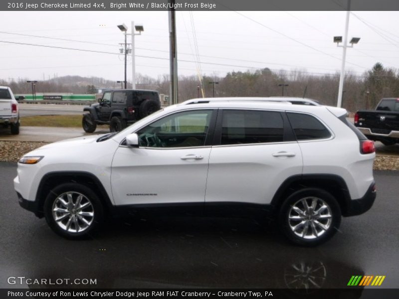 Bright White / Black/Light Frost Beige 2016 Jeep Cherokee Limited 4x4