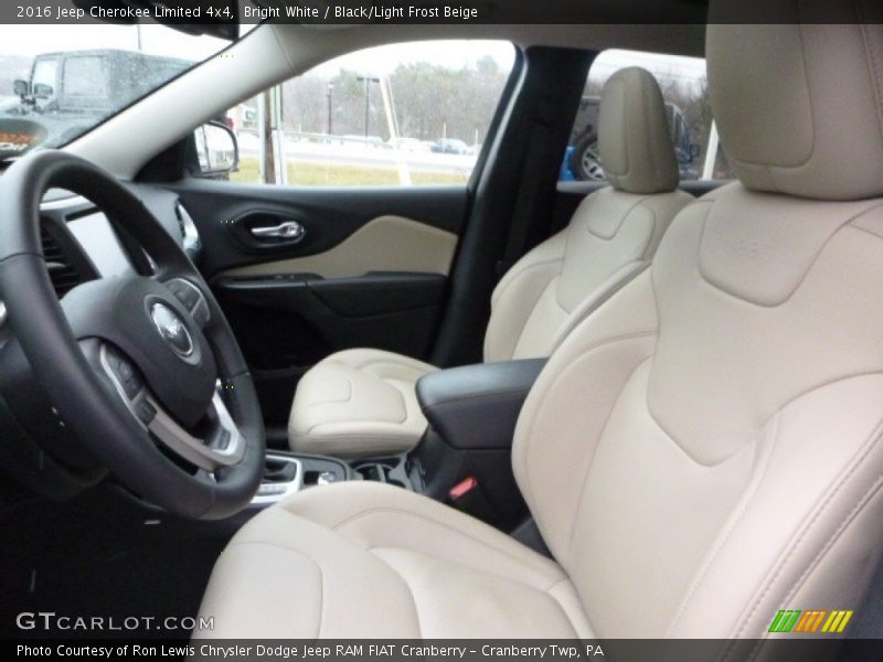 Bright White / Black/Light Frost Beige 2016 Jeep Cherokee Limited 4x4