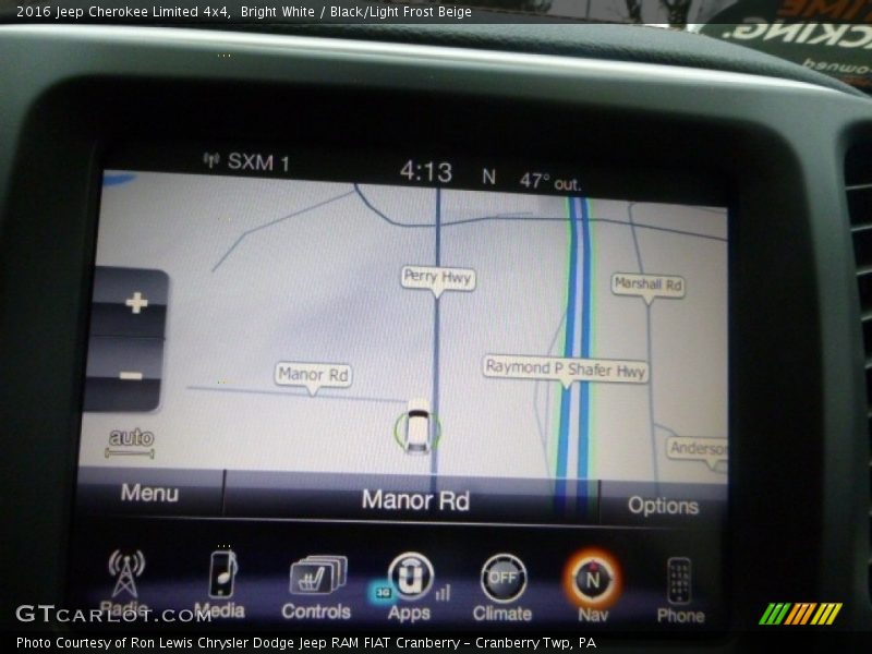 Bright White / Black/Light Frost Beige 2016 Jeep Cherokee Limited 4x4