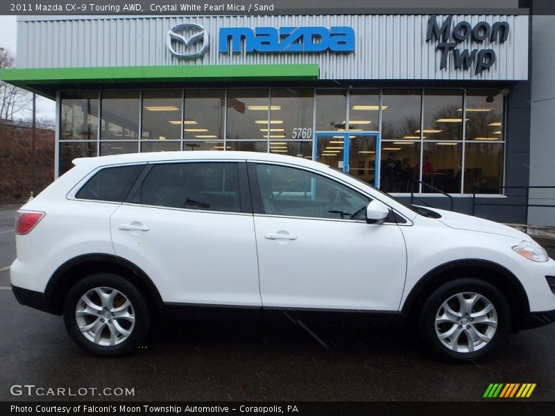 Crystal White Pearl Mica / Sand 2011 Mazda CX-9 Touring AWD