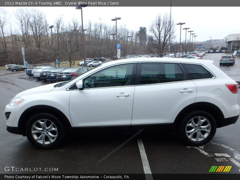 Crystal White Pearl Mica / Sand 2011 Mazda CX-9 Touring AWD