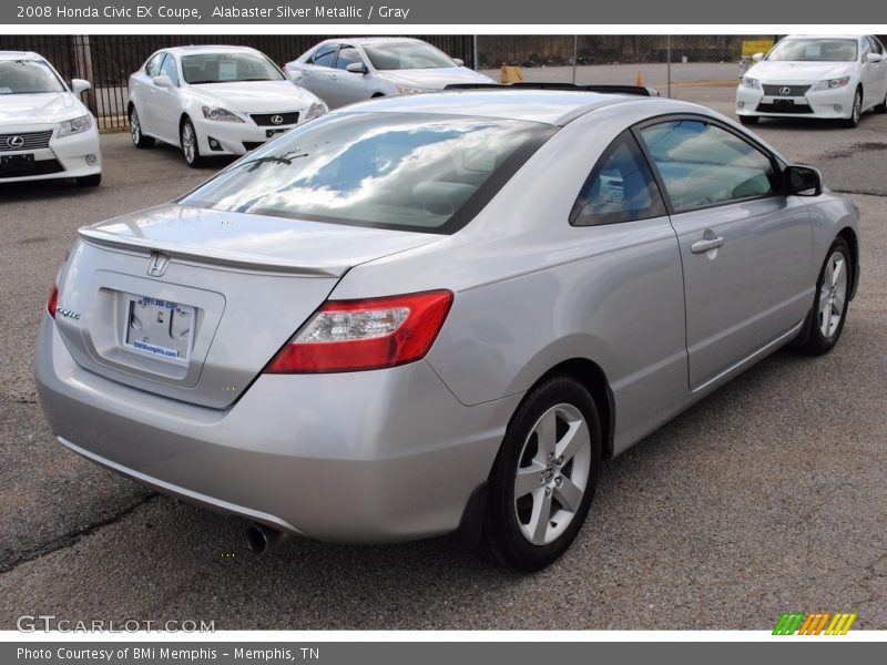 Alabaster Silver Metallic / Gray 2008 Honda Civic EX Coupe