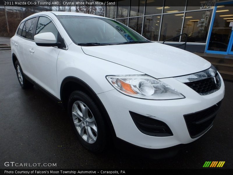 Crystal White Pearl Mica / Sand 2011 Mazda CX-9 Touring AWD