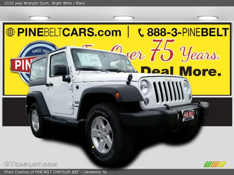 Bright White / Black 2016 Jeep Wrangler Sport