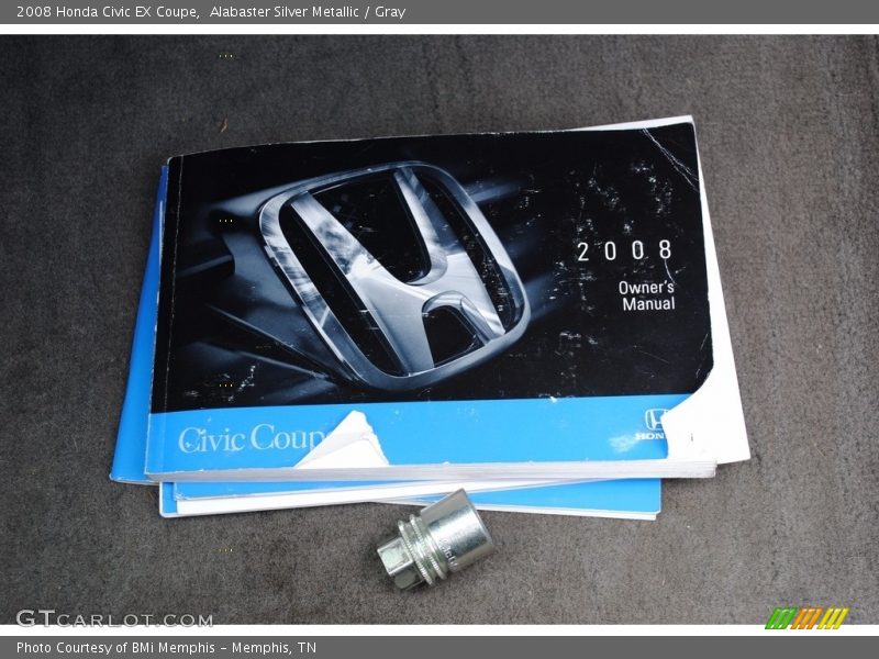 Alabaster Silver Metallic / Gray 2008 Honda Civic EX Coupe