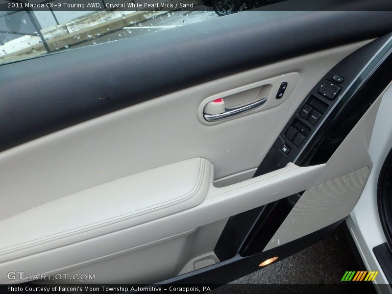 Crystal White Pearl Mica / Sand 2011 Mazda CX-9 Touring AWD