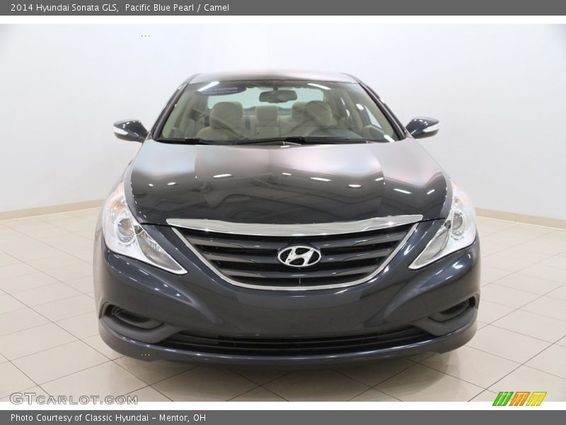 Pacific Blue Pearl / Camel 2014 Hyundai Sonata GLS