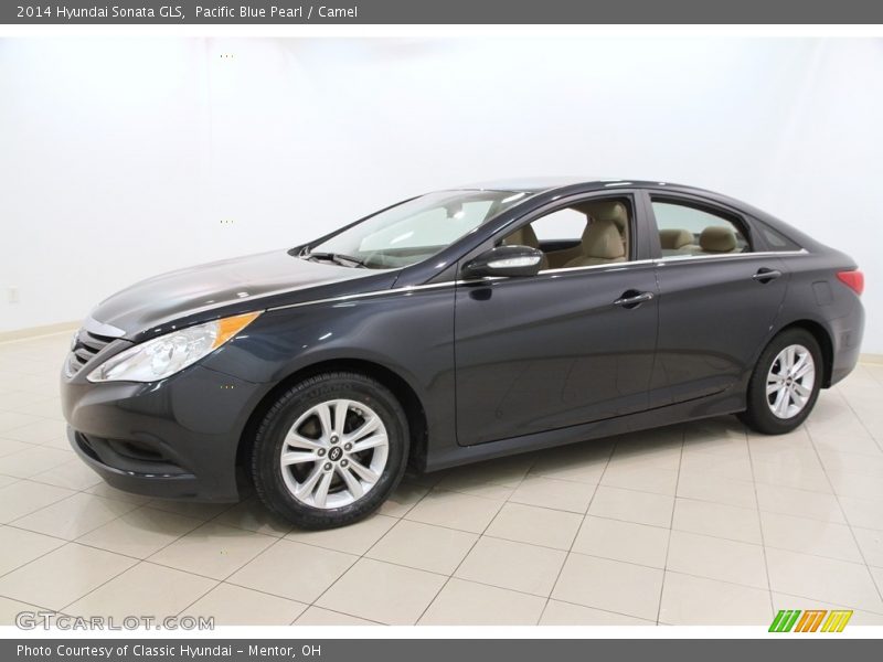Pacific Blue Pearl / Camel 2014 Hyundai Sonata GLS