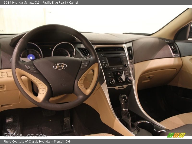 Pacific Blue Pearl / Camel 2014 Hyundai Sonata GLS