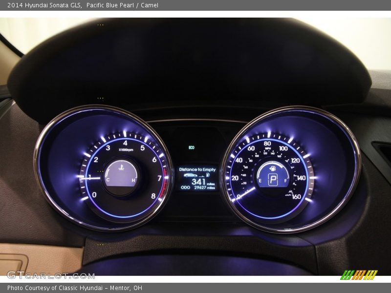 Pacific Blue Pearl / Camel 2014 Hyundai Sonata GLS