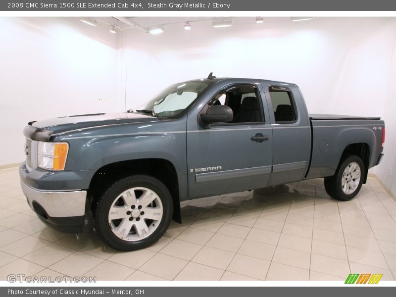 Stealth Gray Metallic / Ebony 2008 GMC Sierra 1500 SLE Extended Cab 4x4