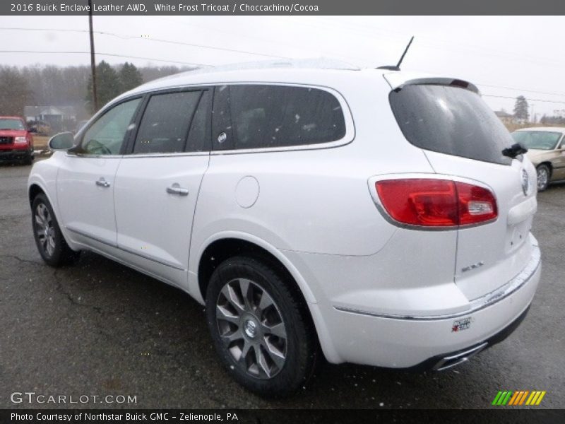 White Frost Tricoat / Choccachino/Cocoa 2016 Buick Enclave Leather AWD
