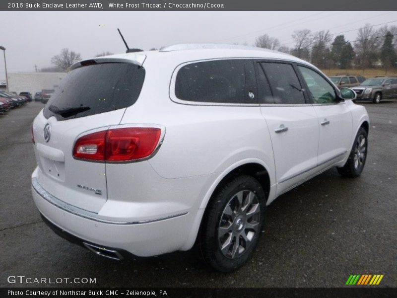 White Frost Tricoat / Choccachino/Cocoa 2016 Buick Enclave Leather AWD