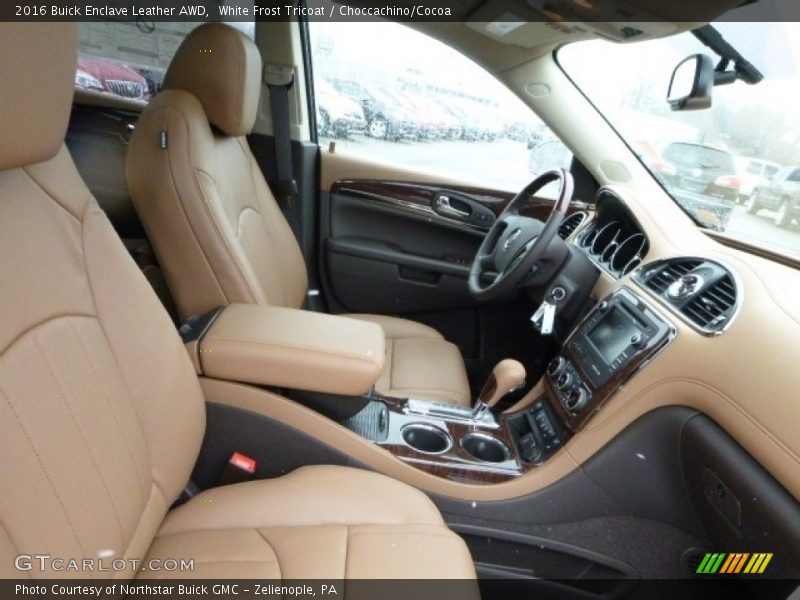 White Frost Tricoat / Choccachino/Cocoa 2016 Buick Enclave Leather AWD