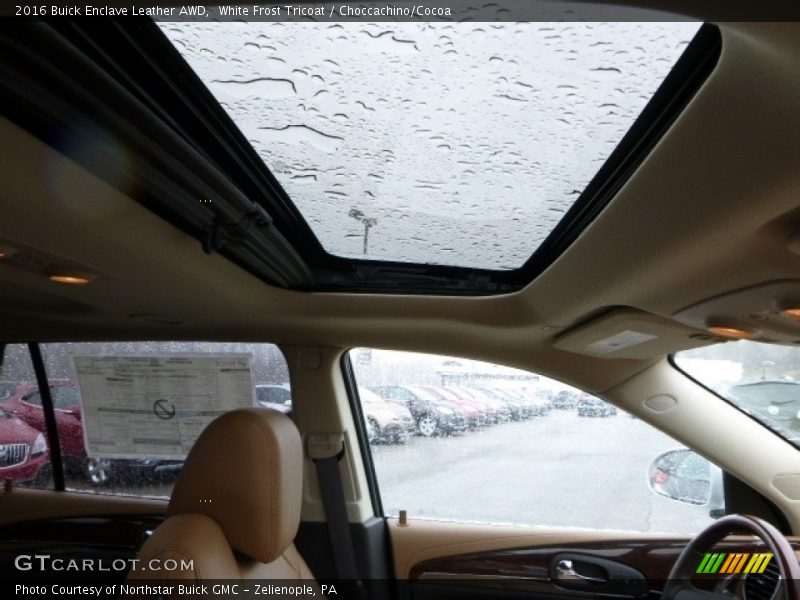 White Frost Tricoat / Choccachino/Cocoa 2016 Buick Enclave Leather AWD