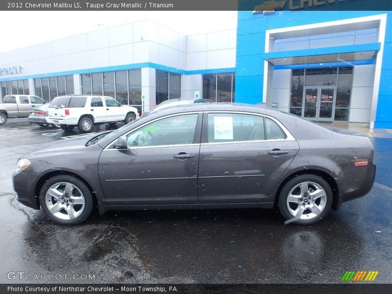 Taupe Gray Metallic / Titanium 2012 Chevrolet Malibu LS