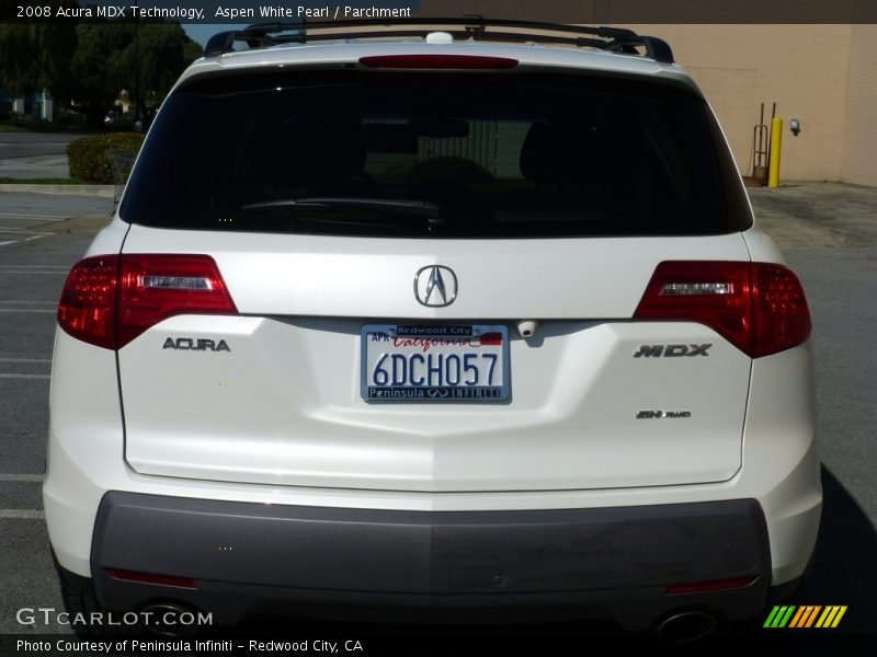 Aspen White Pearl / Parchment 2008 Acura MDX Technology