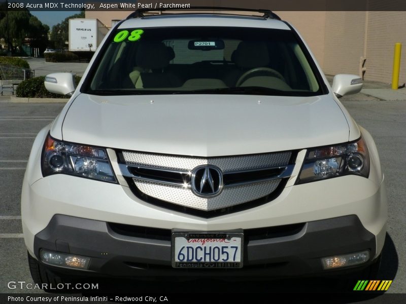 Aspen White Pearl / Parchment 2008 Acura MDX Technology
