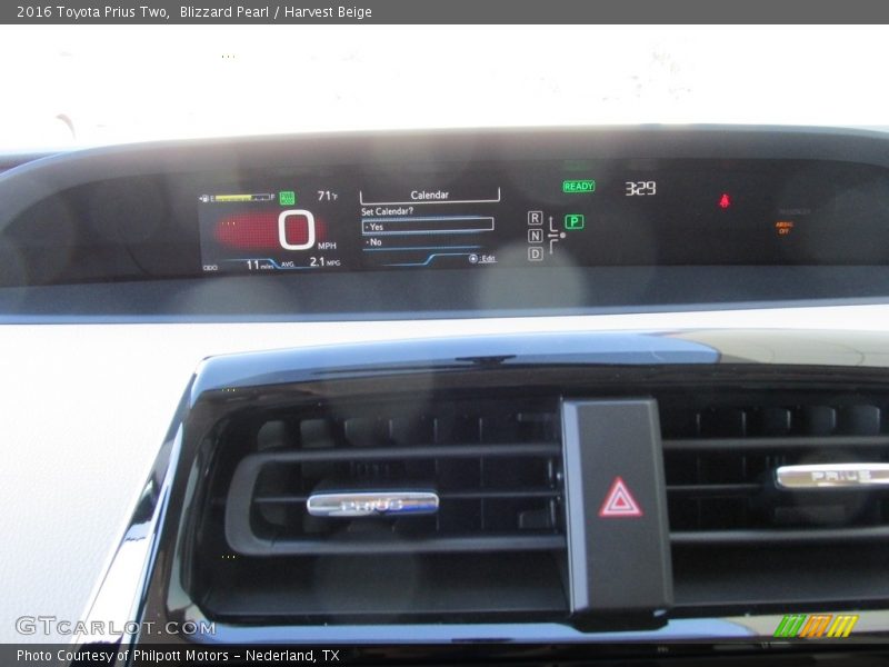 Blizzard Pearl / Harvest Beige 2016 Toyota Prius Two