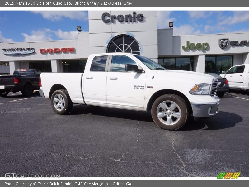 Bright White / Black/Diesel Gray 2015 Ram 1500 Big Horn Quad Cab