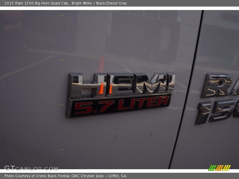Bright White / Black/Diesel Gray 2015 Ram 1500 Big Horn Quad Cab