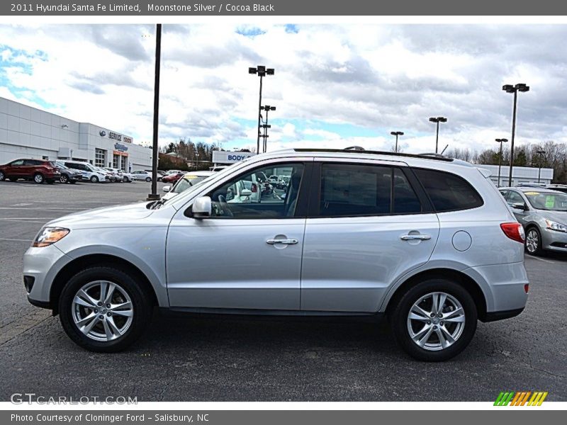 Moonstone Silver / Cocoa Black 2011 Hyundai Santa Fe Limited