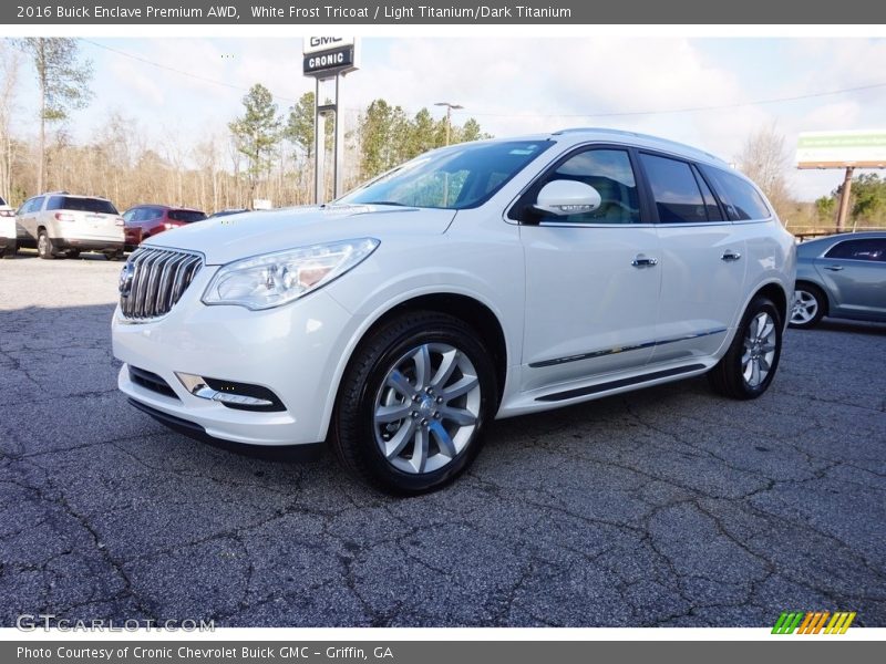 White Frost Tricoat / Light Titanium/Dark Titanium 2016 Buick Enclave Premium AWD