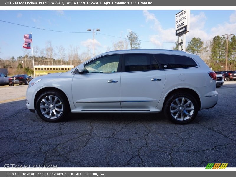 White Frost Tricoat / Light Titanium/Dark Titanium 2016 Buick Enclave Premium AWD