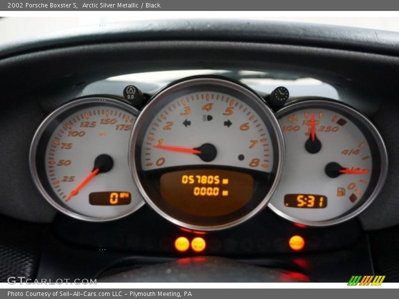 Arctic Silver Metallic / Black 2002 Porsche Boxster S