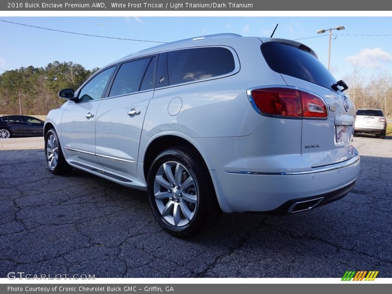 White Frost Tricoat / Light Titanium/Dark Titanium 2016 Buick Enclave Premium AWD