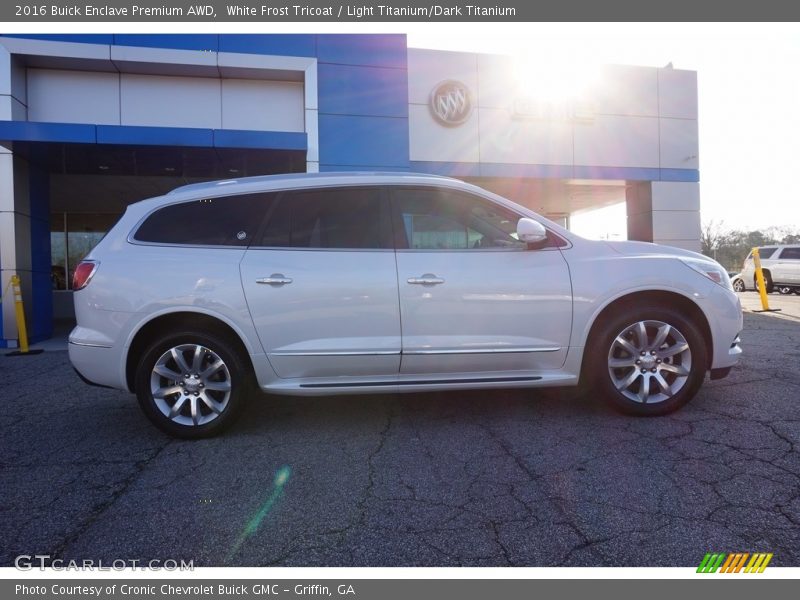 White Frost Tricoat / Light Titanium/Dark Titanium 2016 Buick Enclave Premium AWD