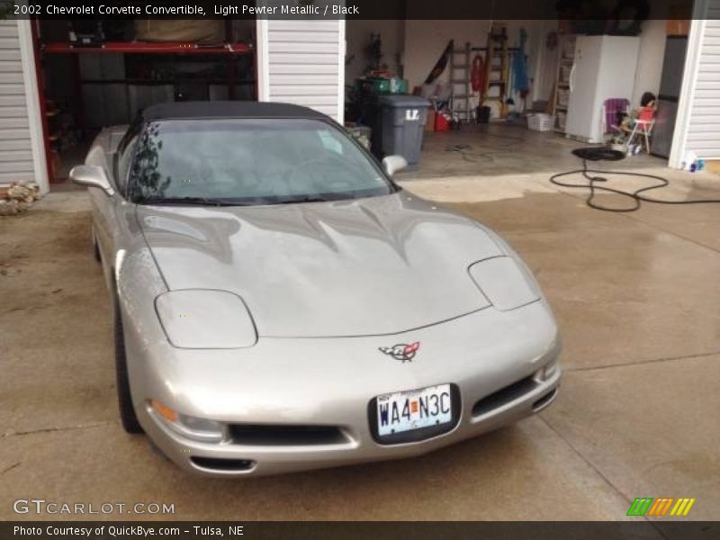 Light Pewter Metallic / Black 2002 Chevrolet Corvette Convertible