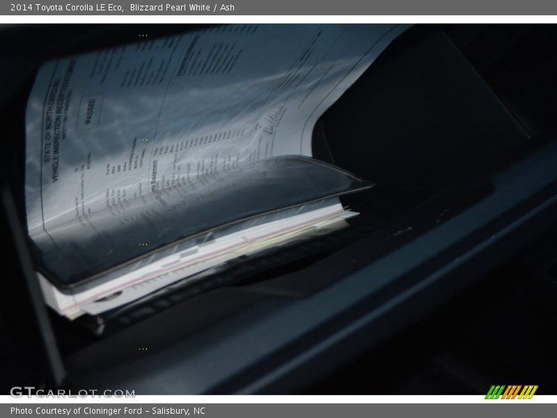 Blizzard Pearl White / Ash 2014 Toyota Corolla LE Eco