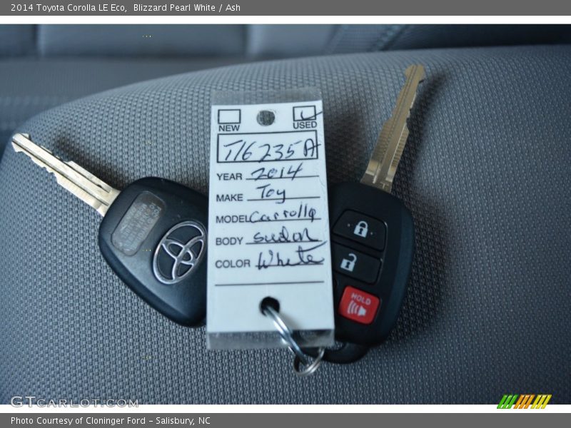 Blizzard Pearl White / Ash 2014 Toyota Corolla LE Eco