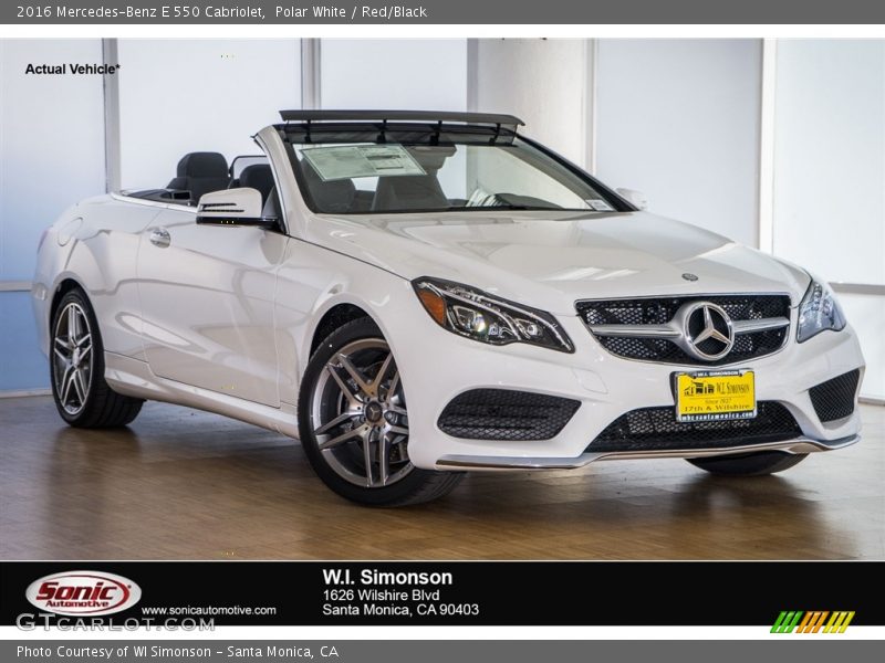 Polar White / Red/Black 2016 Mercedes-Benz E 550 Cabriolet