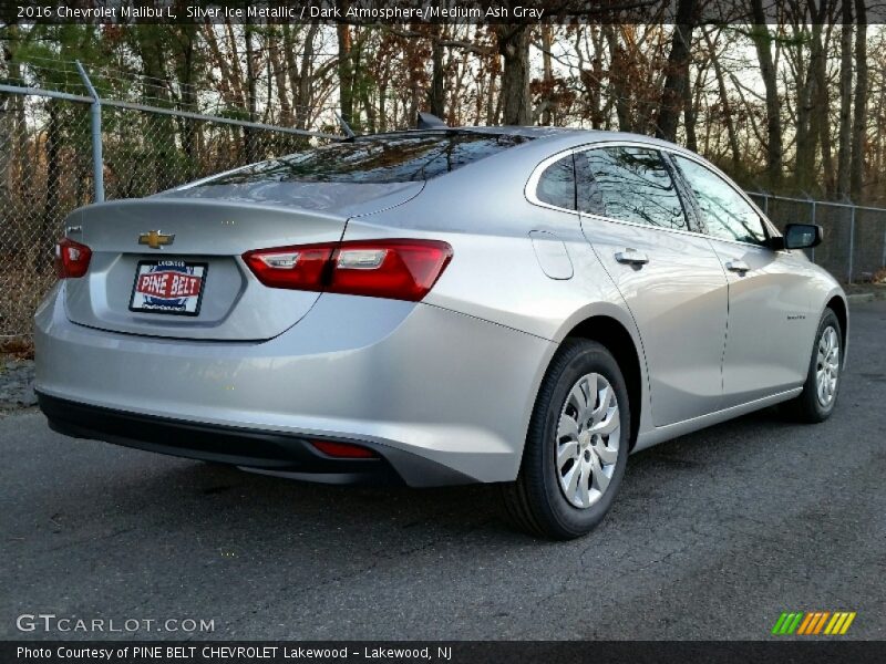 Silver Ice Metallic / Dark Atmosphere/Medium Ash Gray 2016 Chevrolet Malibu L