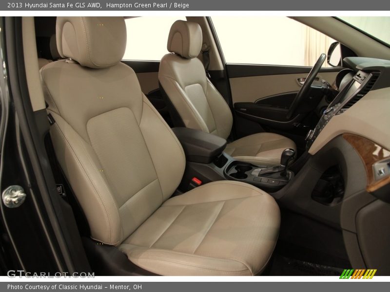 Hampton Green Pearl / Beige 2013 Hyundai Santa Fe GLS AWD
