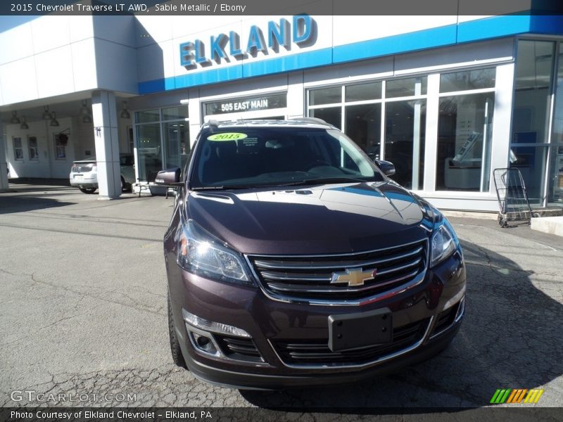 Sable Metallic / Ebony 2015 Chevrolet Traverse LT AWD