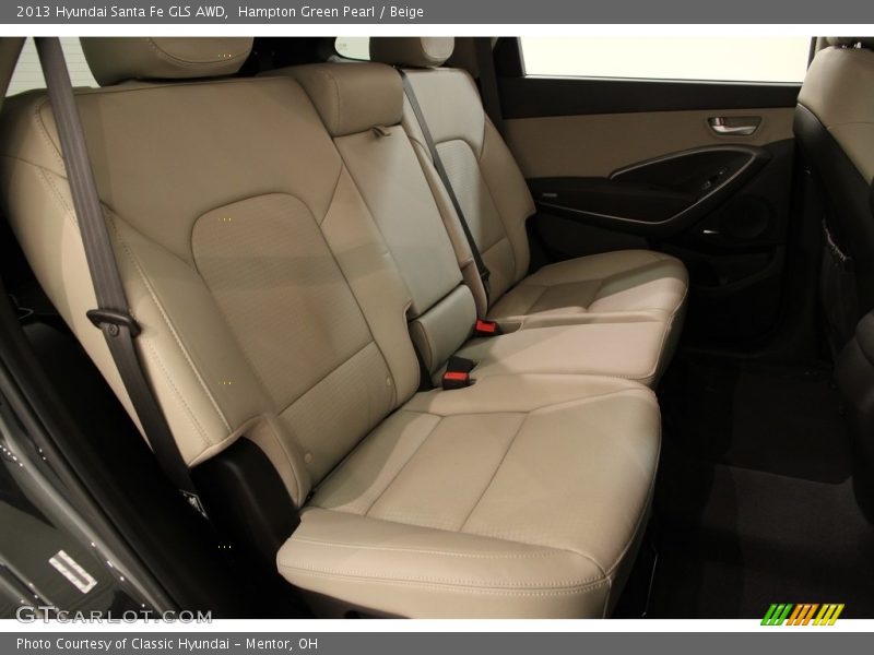 Hampton Green Pearl / Beige 2013 Hyundai Santa Fe GLS AWD