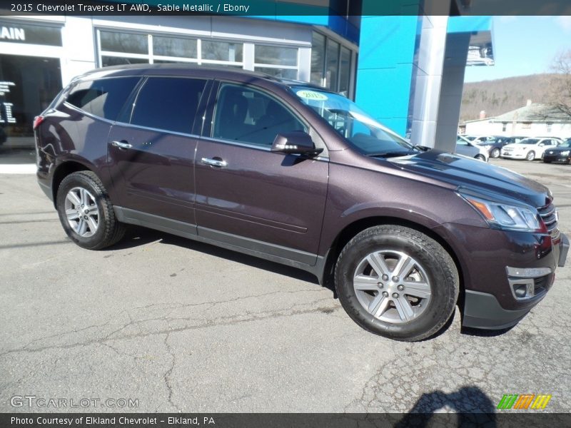 Sable Metallic / Ebony 2015 Chevrolet Traverse LT AWD