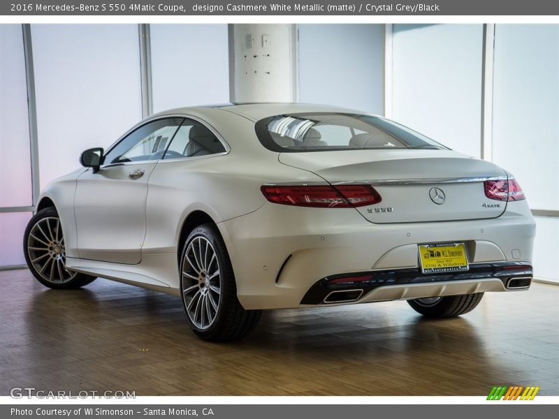 designo Cashmere White Metallic (matte) / Crystal Grey/Black 2016 Mercedes-Benz S 550 4Matic Coupe